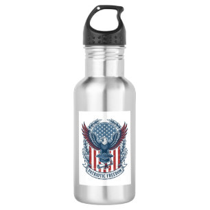 Patriotic Graduation Vector Graphic Tee Stainless Steel Water Bottle