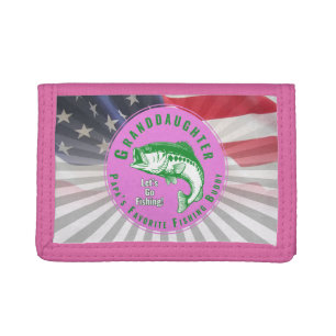 “Patriotic Granddaughter” Let’s Go Fishing Today! Tri-fold Wallet