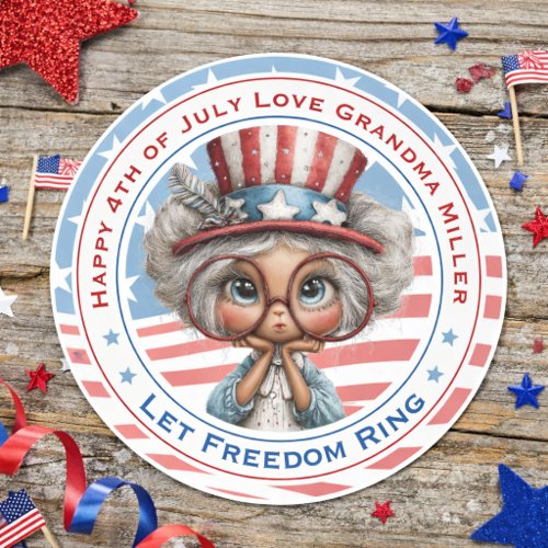 Patriotic Grandma 4th of July Sticker