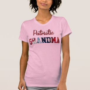 Patriotic Grandma Red White Blue Alcohol Ink T-Shirt