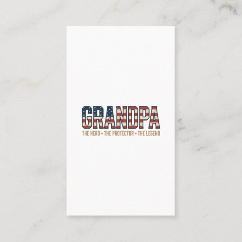 Patriotic Grandpa Hero Protector Legend Vector Des Business Card