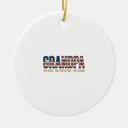 Patriotic Grandpa Hero Protector Legend Vector Des Ceramic Ornament