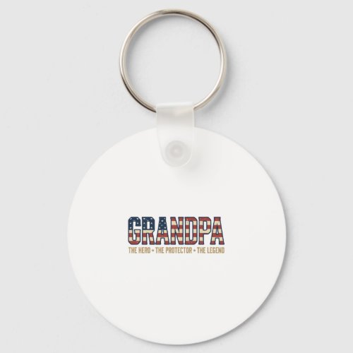Patriotic Grandpa Hero Protector Legend Vector Des Keychain