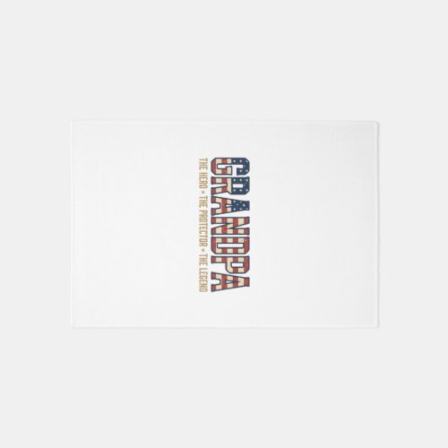 Patriotic Grandpa Hero Protector Legend Vector Des Rug