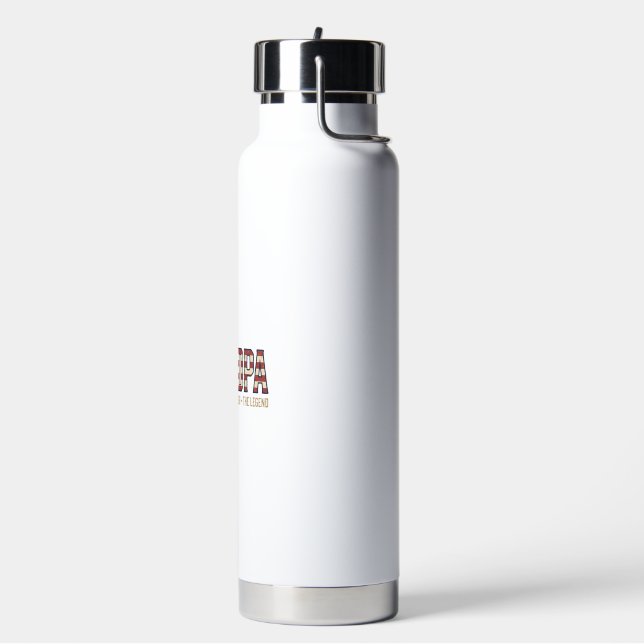 Patriotic Grandpa Hero Protector Legend Vector Des Water Bottle (Left)