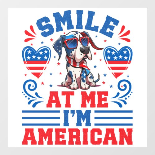 Patriotic Great Dane Dog for 4th Of July Floor Decals