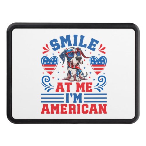 Patriotic Great Dane Dog for 4th Of July Hitch Cover