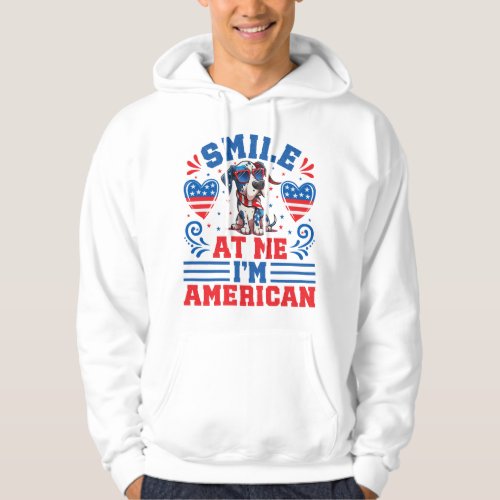 Patriotic Great Dane Dog for 4th Of July Hoodie