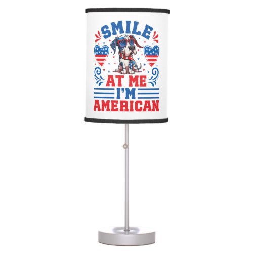 Patriotic Great Dane Dog for 4th Of July Table Lamp