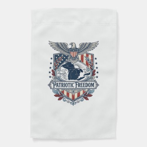 Patriotic Great Lakes Pride Vector Graphic Tee_1 Garden Flag