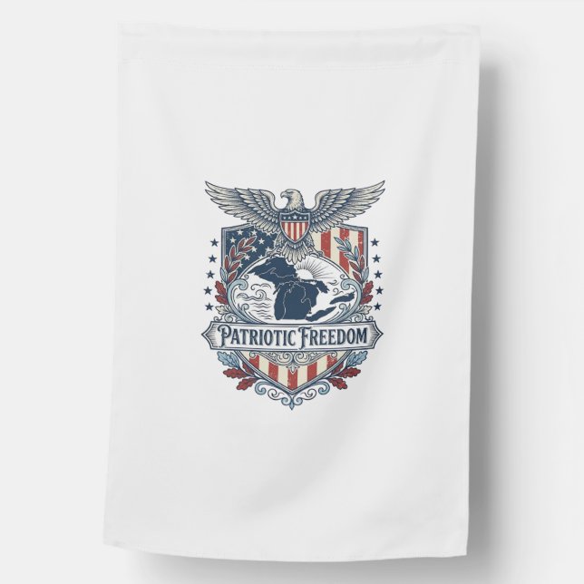 Patriotic Great Lakes Pride Vector Graphic Tee_1 House Flag (Front)
