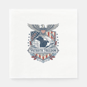 Patriotic Great Lakes Pride Vector Graphic Tee_1 Napkins