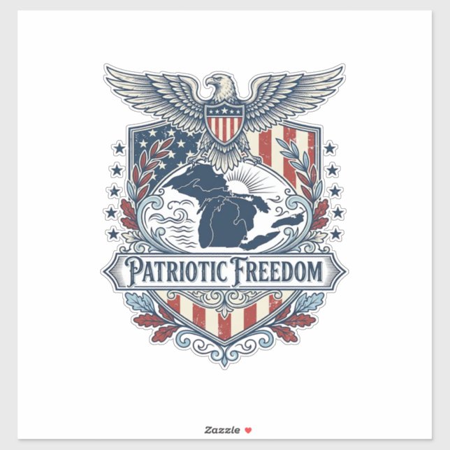 Patriotic Great Lakes Pride Vector Graphic Tee_1 Sticker (Sheet)