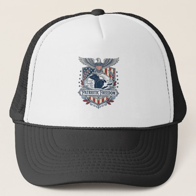 Patriotic Great Lakes Pride Vector Graphic Tee_1 Trucker Hat (Front)