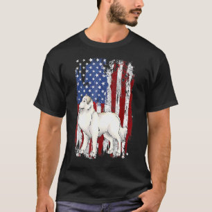 Patriotic Great Pyrenees American Flag 4th Of July T-Shirt