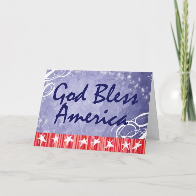 Patriotic Greeting Cards- God Bless America Card (Front)