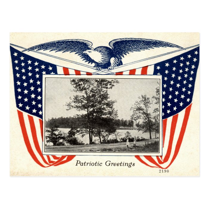 Patriotic Greetings American Flag 1914 Vintage Postcards