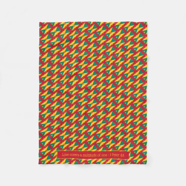 Patriotic GRENADA CARRIACOU Customizable Fleece Blanket (Front)