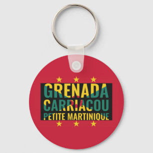 Patriotic Grenada Flag Keychain