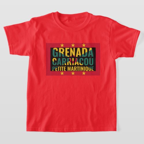 Patriotic Grenada Flag Kids T_Shirt