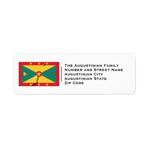 Patriotic  GRENADA Flag Label