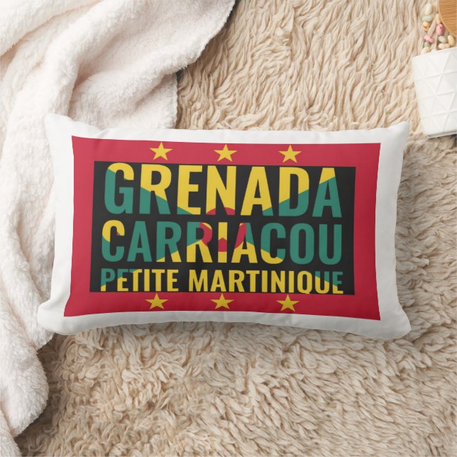 Patriotic GRENADA Flag Lumbar Pillow (Blanket)