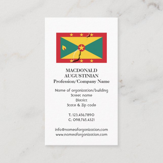 Patriotic | GRENADA FLAG | Photo Business Card (Front)