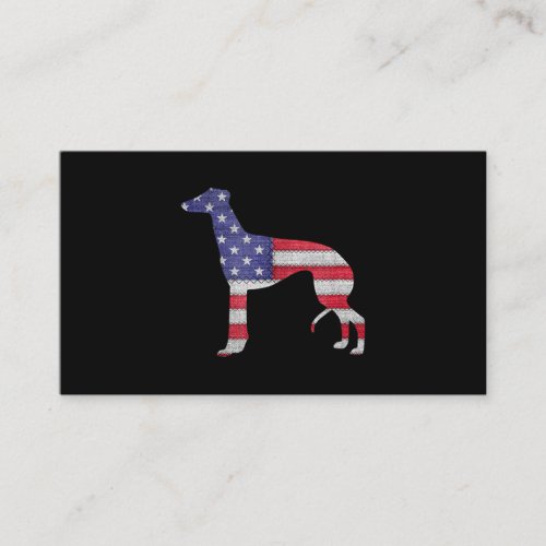 Patriotic Greyhound American Flag Embroidery Business Card