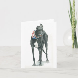 Patriotic Greyhound Dog Art Notecard