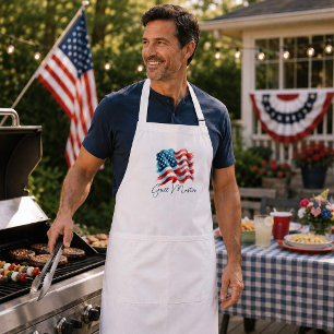 Patriotic Grill Master American Flag Adult Apron