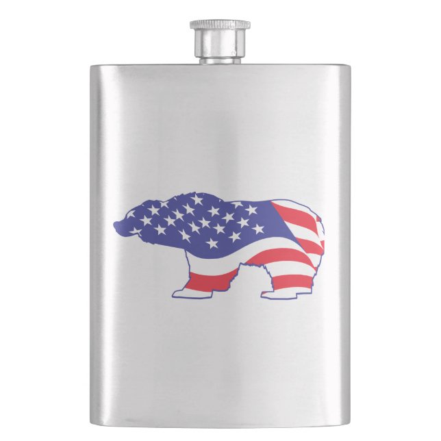 Patriotic-Grizzly Flask (Front)