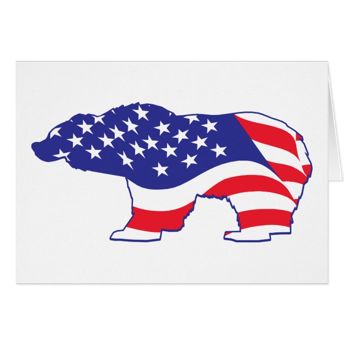 Patriotic Grizzly Greeting Card