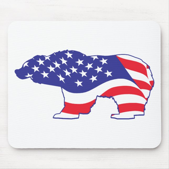 Patriotic-Grizzly Mouse Pad (Front)