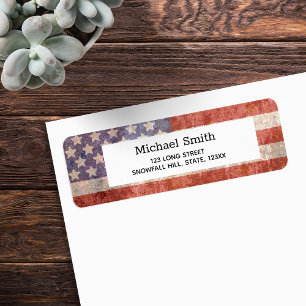Patriotic Grunge American Flag Label