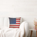 Patriotic Grunge American Flag Pillow
