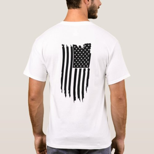  Patriotic Grunge American _ USA Flag Modern T_Shirt