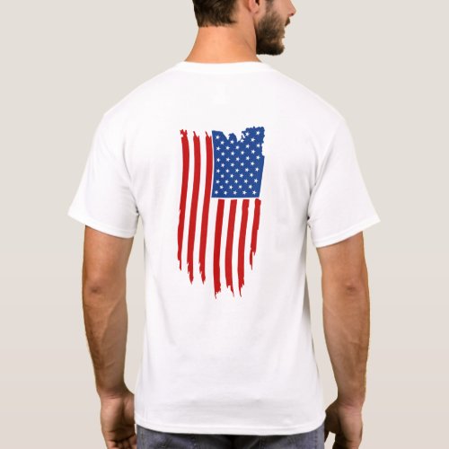  Patriotic Grunge American USA Flag Modern T_Shirt