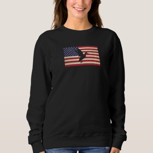 Patriotic Grunge Distressed Usa American Flag Duck Sweatshirt