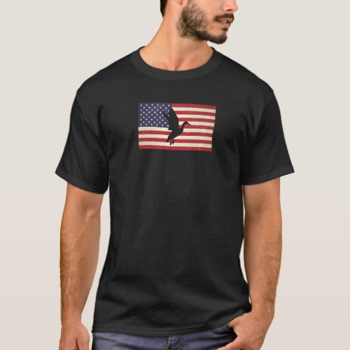 Patriotic Grunge Distressed Usa American Flag Duck T_Shirt
