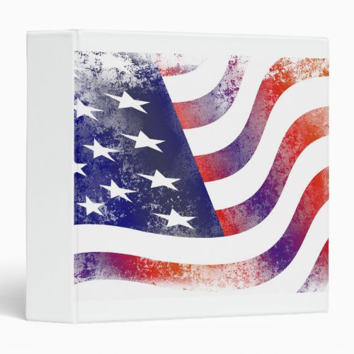 Patriotic Grunge Style Faded American Flag 3 Ring Binder