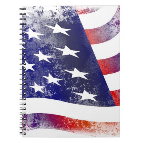 Patriotic Grunge Style Faded American Flag Notebook