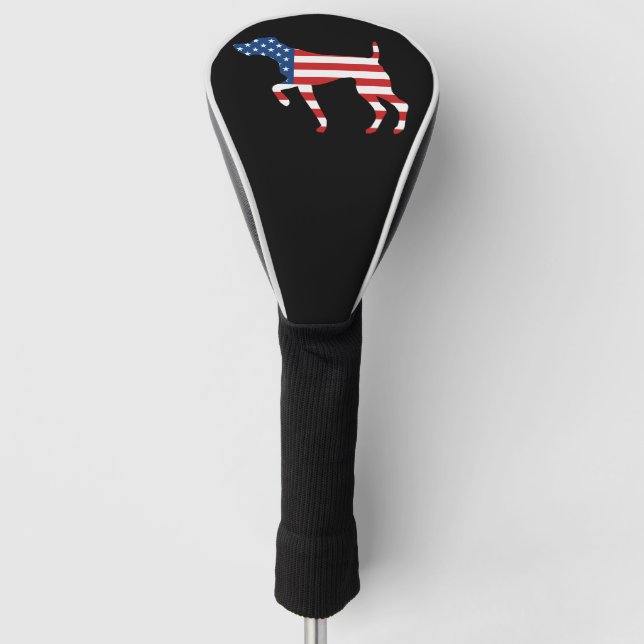 Patriotic GSP Dog Pointing  Golf Head Cover (Front)