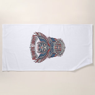 Patriotic Guardian Mask Freedom Military Inspired  Beach Towel