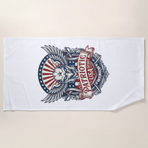 Patriotic Guardian Mask Freedom Military Inspired  Beach Towel