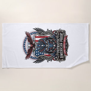 Patriotic Guardian Mask Freedom Military Inspired  Beach Towel