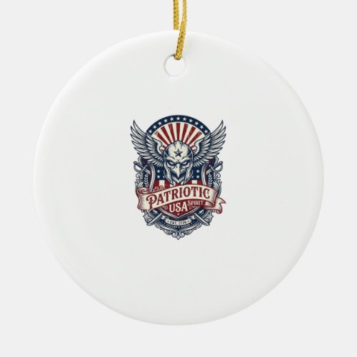 Patriotic Guardian Mask Freedom Military Inspired Ceramic Ornament