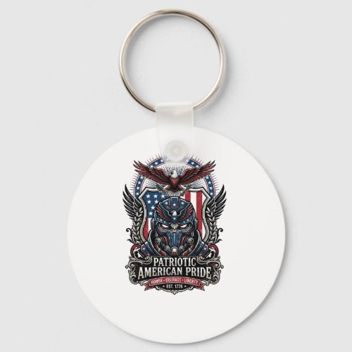 Patriotic Guardian Mask Freedom Military Inspired  Keychain