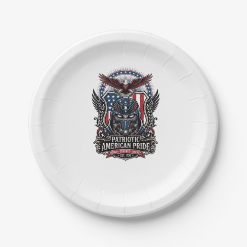 Patriotic Guardian Mask Freedom Military Inspired  Paper Plates