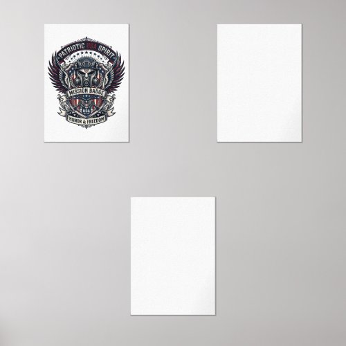 Patriotic Guardian Mask Freedom Military Inspired Wall Art Sets