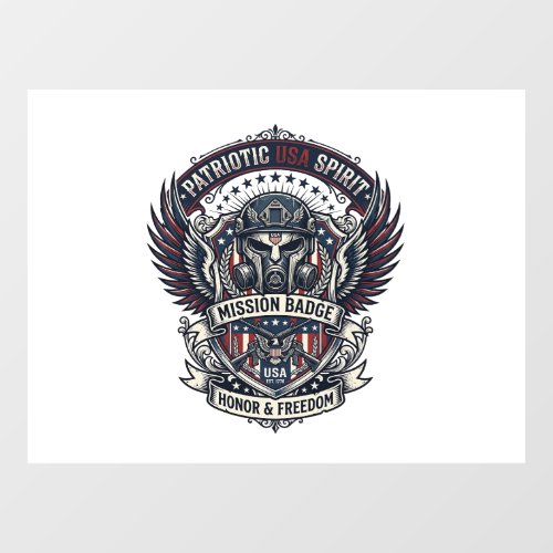 Patriotic Guardian Mask Freedom Military Inspired Window Cling
